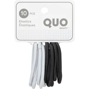 10 Pack Regular Black Hair Elastics - Eco-Friendly & Recyclable Packaging for All Hair Types