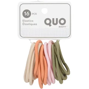 16 Pack Khaki Silicon Core Elastics for All Hair Types - Eco-Friendly and Fully Recyclable