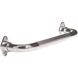 24" Non-Slip Knurled Chrome Grab Bar with Rotating Flange for Easy Installation
