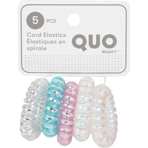 5 Pack Iridescent Cord Elastics - Mindful & Recyclable Hair Accessories for All Hair Types