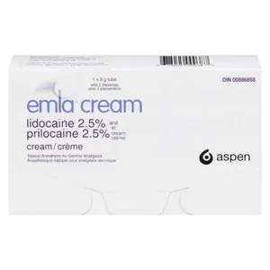 ASPEN EMLA Cream 5g - Topical Anesthetic for Dermal Analgesia with Lidocaine & Prilocaine