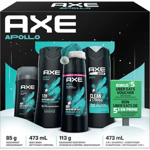 AXE Apollo Gift Pack - Deodorant Body Spray, Body Wash, 2-in-1 Shampoo & Conditioner