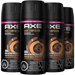 AXE Dark Temptation Body Spray for Men - 48 Hour Odour Protection, Aluminum-Free, Dark Chocolate