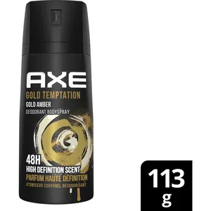 AXE Gold Temptation Deodorant Body Spray 113g - Irresistible Sweet & Spicy Fragrance for Men