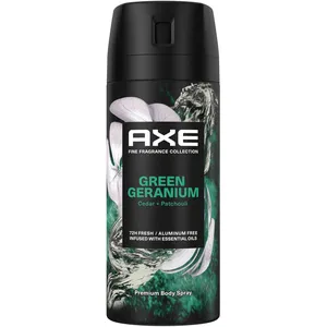 AXE Green Geranium Premium Body Spray for Men - 72H Odour Protection with Essential Oils