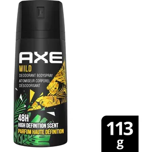 AXE Wild Jungle Pine & Clove Leaf Deodorant Body Spray for Men - 48 Hour Odour Protection, 113g