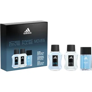 Adidas Dynamic Pulse, Ice Dive & Moves Eau de Toilette Gift Set for Men - Fresh Aromatic Scents