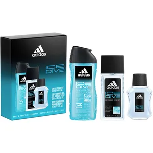 Adidas Ice Dive Giftset - Eau de Toilette, Shower Gel & Deo Natural Spray for Adventurous Spirits