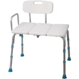Adjustable AquaSense Transfer Bench - Safe & Slip-Resistant Bath Aid, 250 lbs Capacity, 9 Heights