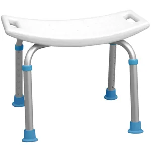 Adjustable Bath and Shower Chair with Non-Slip Seat, White - Lightweight, Corrosion Resistant, 300 lb Capacity