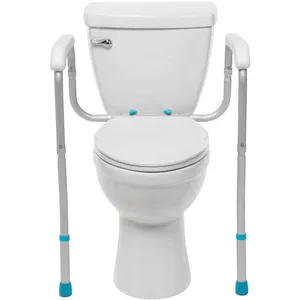 Adjustable Toilet Safety Rails by AquaSense, Lightweight, Rust-Resistant, 28"-32" Height Adjustment