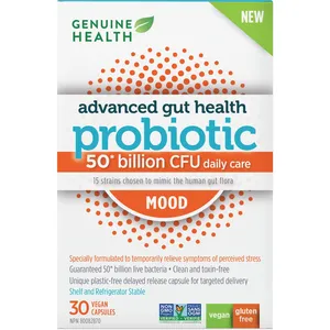 Advanced Gut Health Mood Probiotic 50 Billion CFU, Vegan Capsules for Stress Relief & Digestion