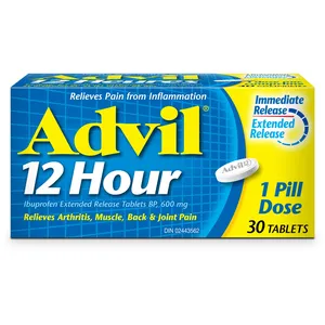 Advil 12 Hour Tablets, 600 mg Ibuprofen for Pain Relief, 30 Count, Fast Acting & Long Lasting