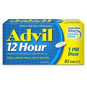 Advil 12 Hour Tablets for Pain Relief, 600 mg Ibuprofen, 85 Count - Fast Acting Dual-Layer Formula