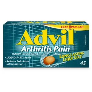 Advil Arthritis Pain Ibuprofen Capsules 400 mg - 45 Long Lasting Liqui-Gels for Fast Relief
