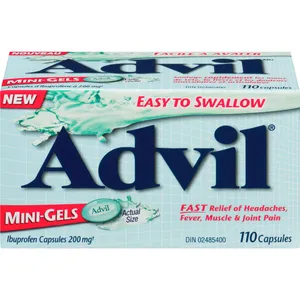 Advil Mini-Gels 200 mg Ibuprofen Capsules for Headaches, Pain Relief - 110 Count, Easy to Swallow