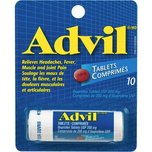 Advil Regular Strength Ibuprofen Tablets, 200 mg, 10 Count - Fast Pain Relief for Headaches & More