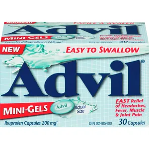 Advil Regular Strength Mini-Gels for Headaches, Pain Relief, 200 mg, 30 Count - Fast Acting Relief