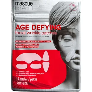 Age Defying Facial Wrinkle Patches - Red, Infused with Collagen & Retinol for Hydration and Firmness