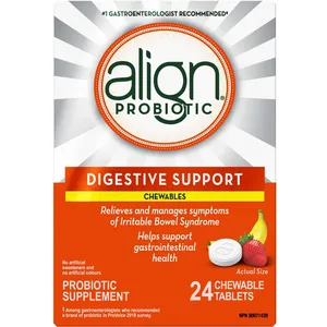Align Probiotic Chewables, Daily Digestive Support with Bifidobacterium 35624, 24 Tablets