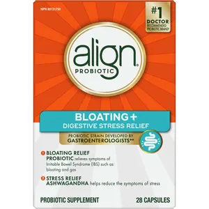 Align Probiotic for Digestive Stress Relief with Ashwagandha, 28 Capsules for Gut Health