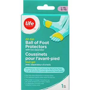 All Gel Ball of Foot Protectors with Toe Separator L/XL for Comfort and Alignment