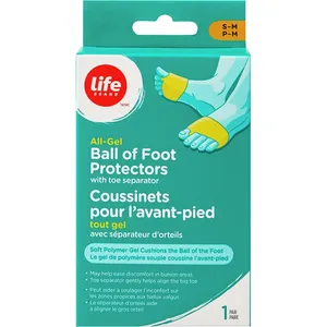 All Gel Ball of Foot Protectors with Toe Separator S/M - Comfortable Relief for Bunion Pain