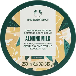 Almond Milk Body Scrub for Dry, Sensitive Skin - Vegan, Natural Ingredients, Silky Softness
