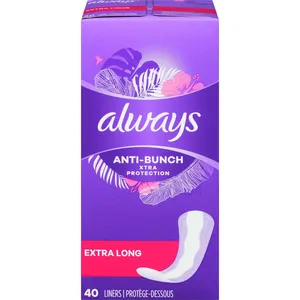 Always Anti-Bunch Xtra Protection Daily Liners Extra Long Unscented - 5X Drier, Reliable Comfort