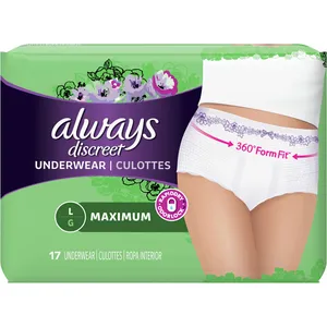Always Discreet Postpartum Incontinence Underwear, Maximum Absorbency, 17 Count, S/M to XXL
