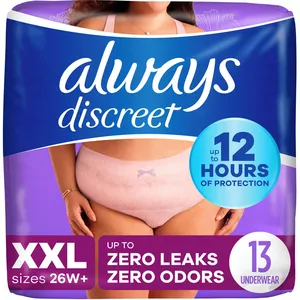 Always Discreet XXL Women's Adult Incontinence Underwear, 100% Bladder Leak Protection