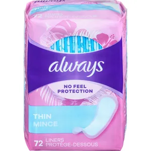 Always Thin No Feel Protection Daily Liners Regular Absorbency Unscented for Everyday Freshness