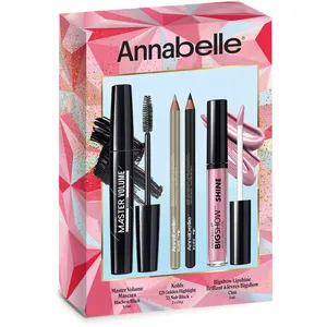 Annabelle Holiday Gift Set - Volume Master Mascara, Vegan Kohl Eyeliners, Bigshow Lipshine - Glam Ready