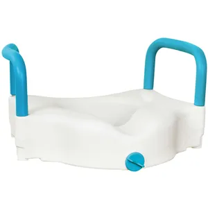 AquaSense 3-Way Raised Toilet Seat, White 4" Height, Versatile and Secure Design for Easy Access