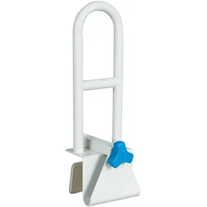 AquaSense Bathtub Safety Rail - White Steel Construction, Tool-Free Assembly, Supports 300 lbs