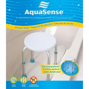 Aquasense Shower Stool - Adjustable Height 18" to 22", Lightweight & Durable, Supports 250 lbs