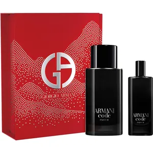 Armani Code Parfum Holiday Set for Men - 75ml & 15ml Fragrance Gift Set with Woody Notes