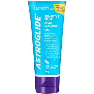 Astroglide Sensitive Skin Gel - Thicker Water-Based Lubricant for Comfort, Long Lasting, Hypoallergenic