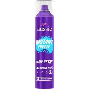 Aussie Instant Freeze Hair Spray - Maximum Hold for Curly, Wavy & Straight Hair - 24 Hour Style Lock