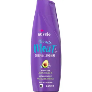 Aussie Miracle Moist Shampoo 360 mL with Avocado & Jojoba Oil for Dry Hair, Paraben Free, Citrus Scent