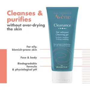 AvÃ¨ne Cleanance Cleansing Gel for Sensitive Oily Skin - Mattifying & Soothing Daily Cleanser
