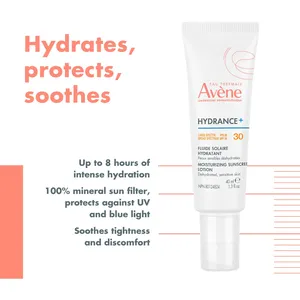 Avène Hydrance+ SPF30 Moisturizing Sunscreen for Sensitive Skin - Lightweight, Hydrating, Broad-Spectrum