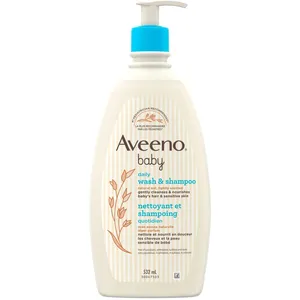 Aveeno Baby Body Wash & Shampoo 532ML - Paraben Free, Tear Free Baby Cleanser with Oat Extract