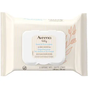 Aveeno Baby Wipes for Sensitive Skin, Gentle Clean, Oat Extract & Aloe, Flip Top Package, 60 Count