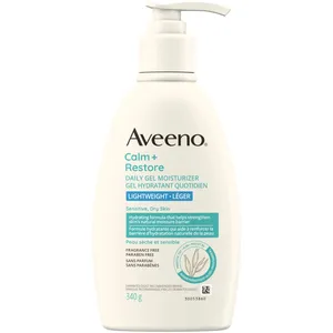 Aveeno Calm + Restore Daily Gel Moisturizer for Sensitive Skin - 48-Hour Hydration, Fragrance-Free