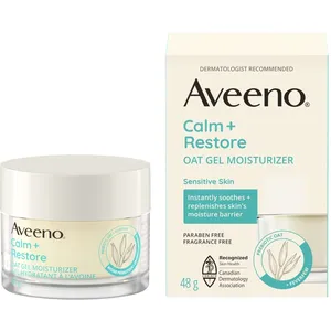 Aveeno Calm + Restore Oat Gel Moisturizer for Sensitive Skin, 48g - Lightweight, Hydrating & Soothing