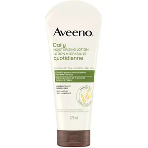 Aveeno Daily Moisturizing Lotion 227ml - 24-Hour Hydration, Fragrance-Free, Non-Greasy Formula