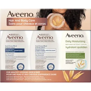 Aveeno Hair + Body Holiday Gift Pack - Volumizing Shampoo & Conditioner + Nourishing Body Wash