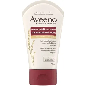Aveeno Intense Relief Hand Cream 97mL - Non-Greasy Hydration for Dry Hands, Fragrance-Free Formula