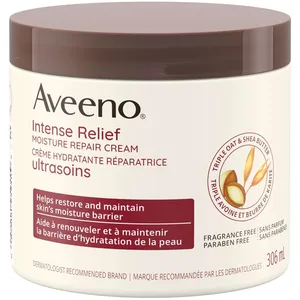 Aveeno Intense Relief Moisture Repair Cream - 24-Hour Hydration, Fragrance-Free, for Extra Dry Skin